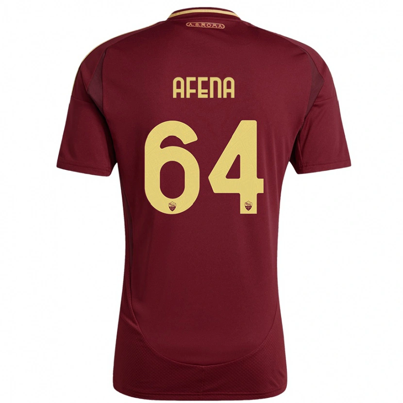 Danxen Kinderen Felix Afena-Gyan #64 Rood Bruin Goud Thuisshirt Thuistenue 2024/25 T-Shirt