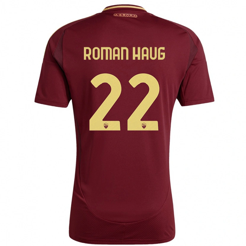 Danxen Kinderen Sophie Roman Haug #22 Rood Bruin Goud Thuisshirt Thuistenue 2024/25 T-Shirt