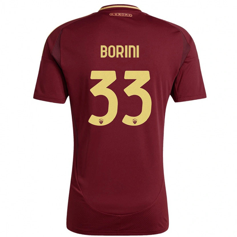 Danxen Kinderen Joyce Borini #33 Rood Bruin Goud Thuisshirt Thuistenue 2024/25 T-Shirt