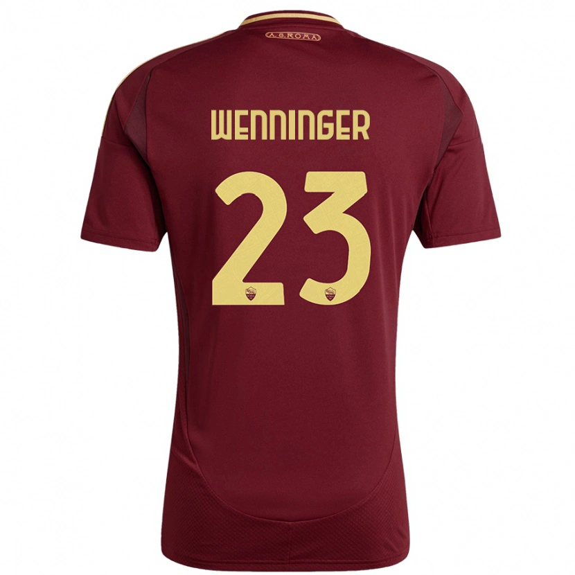 Danxen Kinderen Carina Wenninger #23 Rood Bruin Goud Thuisshirt Thuistenue 2024/25 T-Shirt