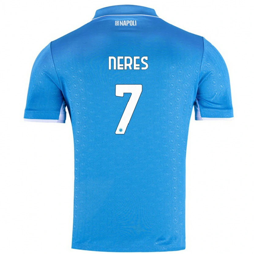 Danxen Kinderen David Neres #7 Hemelsblauw Thuisshirt Thuistenue 2024/25 T-Shirt