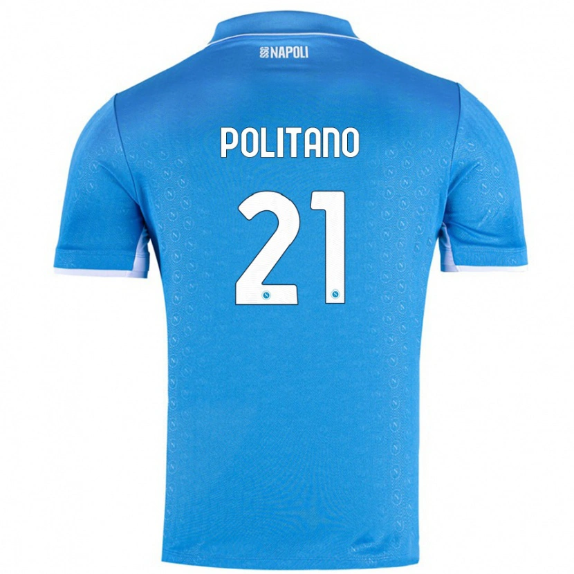 Danxen Kinderen Matteo Politano #21 Hemelsblauw Thuisshirt Thuistenue 2024/25 T-Shirt