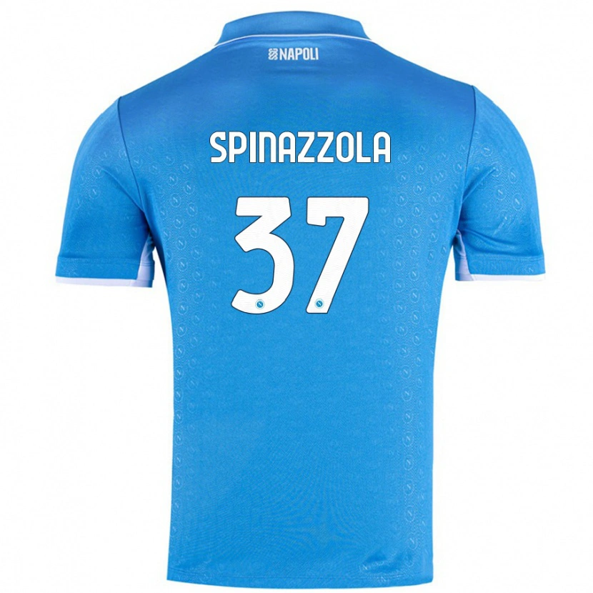 Danxen Kinderen Leonardo Spinazzola #37 Hemelsblauw Thuisshirt Thuistenue 2024/25 T-Shirt