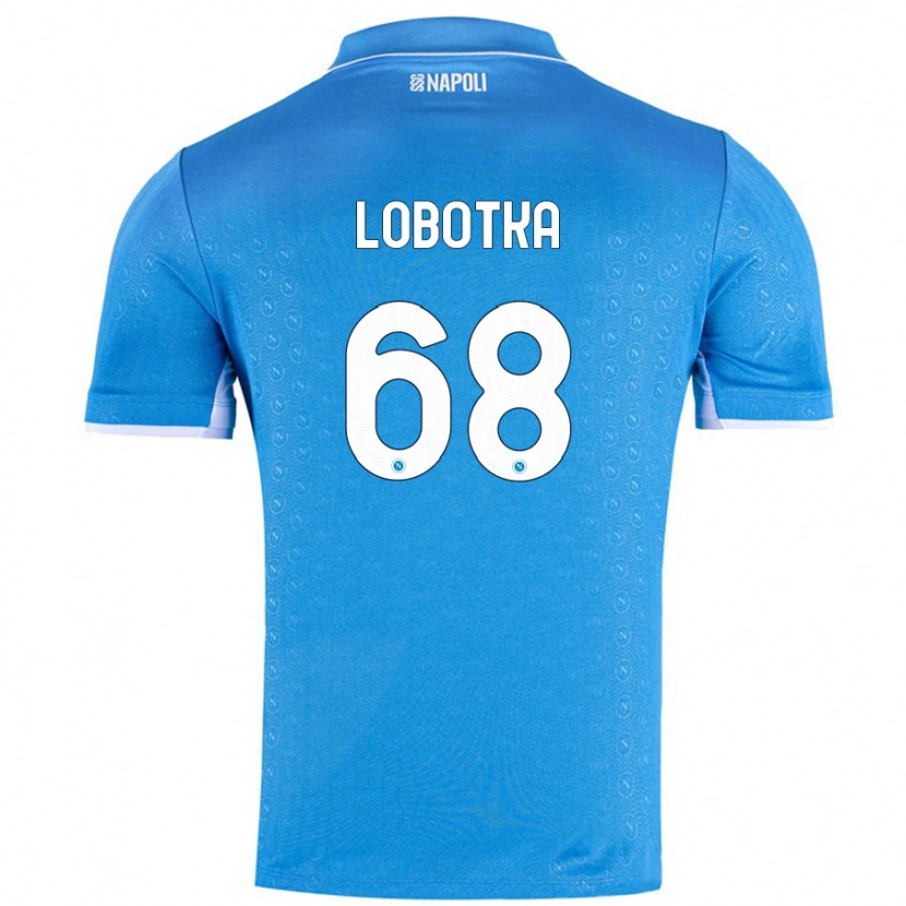 Danxen Kinderen Stanislav Lobotka #68 Hemelsblauw Thuisshirt Thuistenue 2024/25 T-Shirt