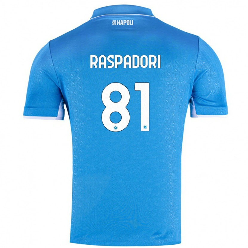 Danxen Kinderen Giacomo Raspadori #81 Hemelsblauw Thuisshirt Thuistenue 2024/25 T-Shirt