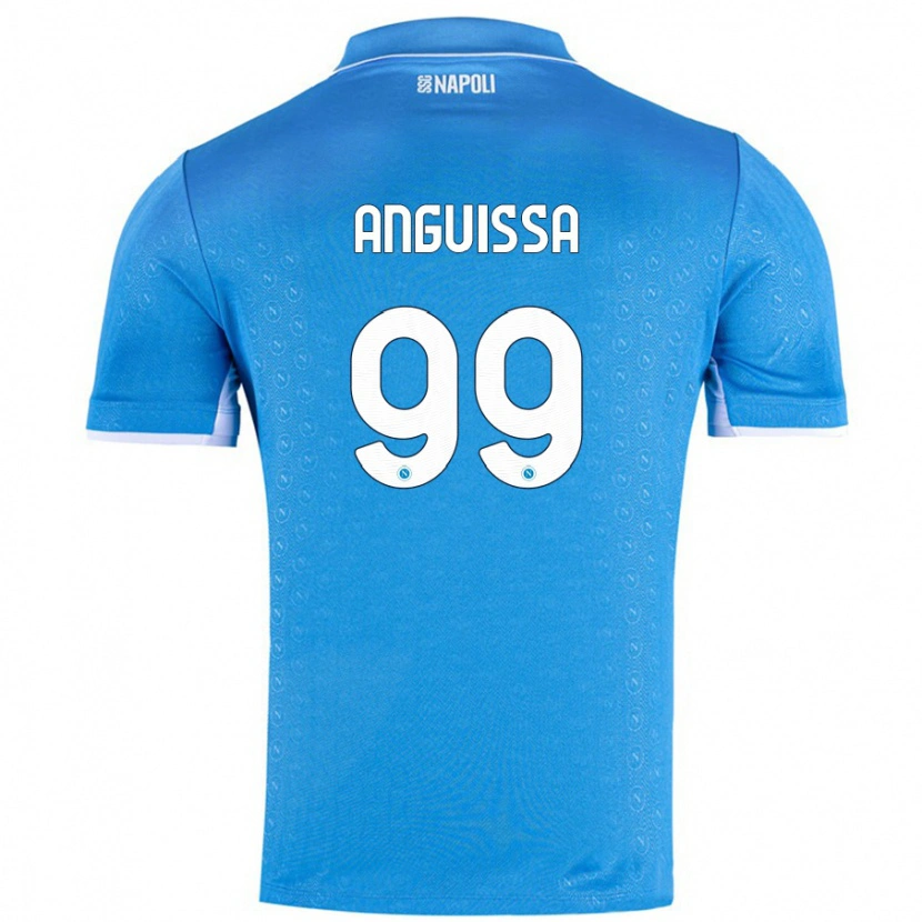 Danxen Kinderen Frank Anguissa #99 Hemelsblauw Thuisshirt Thuistenue 2024/25 T-Shirt