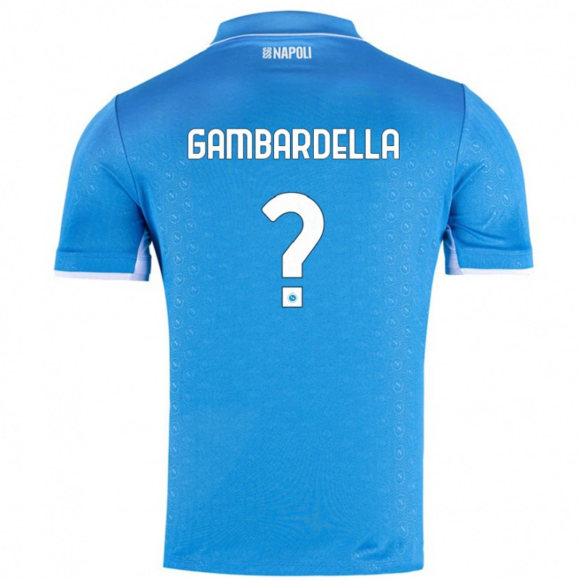 Danxen Kinderen Vittorio Gambardella #0 Hemelsblauw Thuisshirt Thuistenue 2024/25 T-Shirt