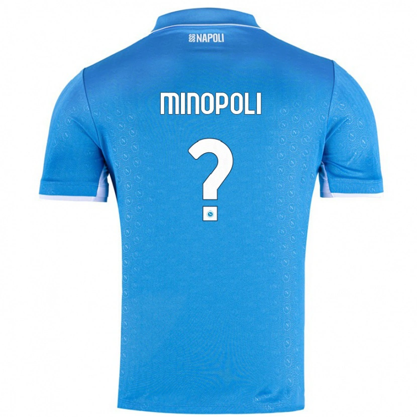 Danxen Kinderen Francesco Minopoli #0 Hemelsblauw Thuisshirt Thuistenue 2024/25 T-Shirt