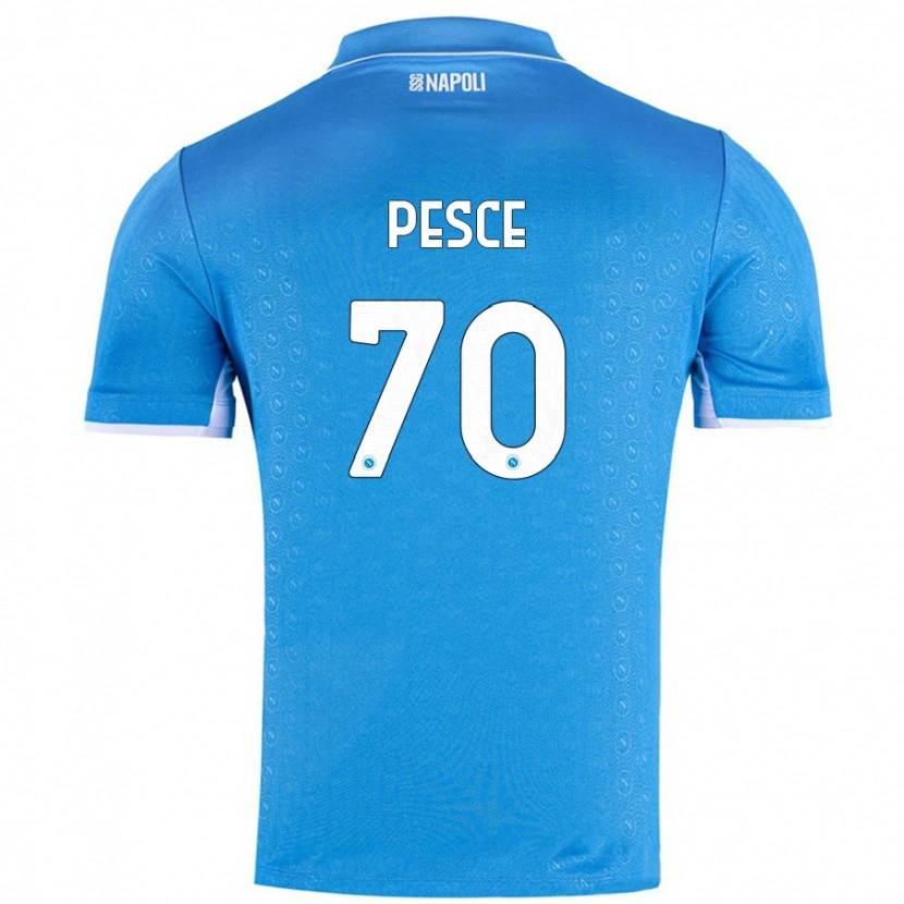 Danxen Kinderen Antonio Pesce #70 Hemelsblauw Thuisshirt Thuistenue 2024/25 T-Shirt