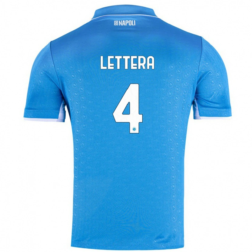 Danxen Kinderen Alessio Lettera #4 Hemelsblauw Thuisshirt Thuistenue 2024/25 T-Shirt