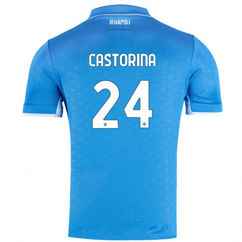 Danxen Kinderen Alessandro Castorina #24 Hemelsblauw Thuisshirt Thuistenue 2024/25 T-Shirt