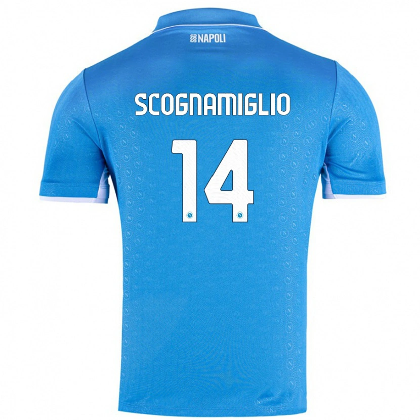 Danxen Kinderen Fabio Scognamiglio #14 Hemelsblauw Thuisshirt Thuistenue 2024/25 T-Shirt