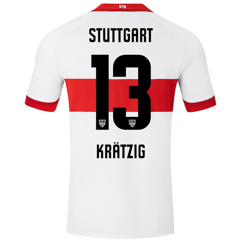 Danxen Kinderen Frans Krätzig #13 Wit Rood Thuisshirt Thuistenue 2024/25 T-Shirt