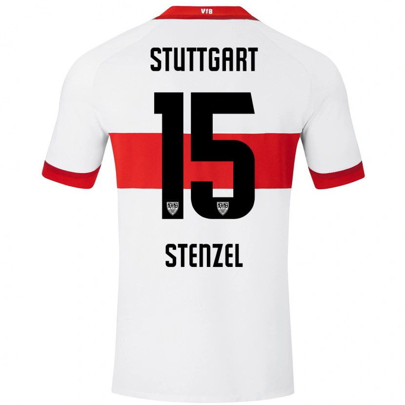 Danxen Kinderen Pascal Stenzel #15 Wit Rood Thuisshirt Thuistenue 2024/25 T-Shirt