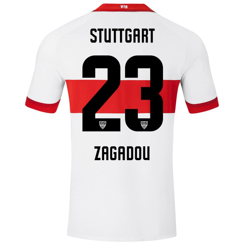 Danxen Kinderen Dan-Axel Zagadou #23 Wit Rood Thuisshirt Thuistenue 2024/25 T-Shirt