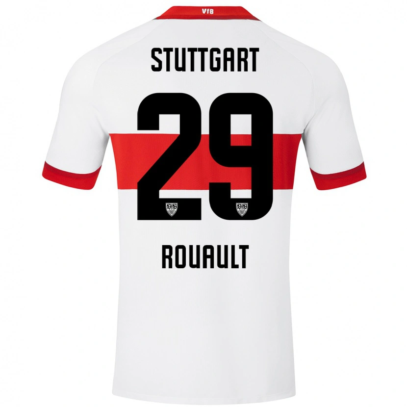 Danxen Kinderen Anthony Rouault #29 Wit Rood Thuisshirt Thuistenue 2024/25 T-Shirt