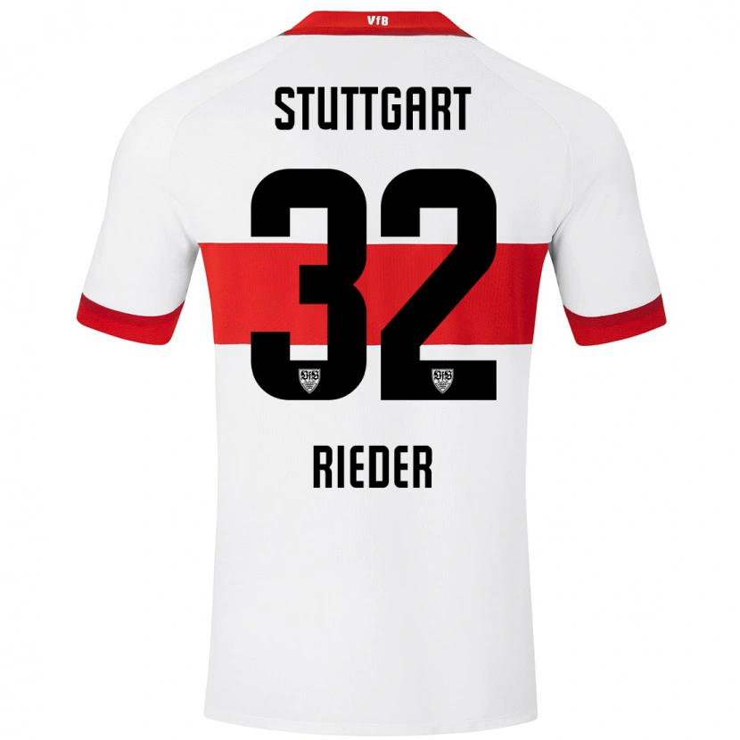 Danxen Kinderen Fabian Rieder #32 Wit Rood Thuisshirt Thuistenue 2024/25 T-Shirt