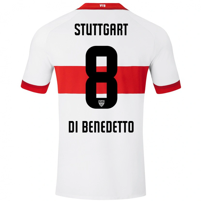 Danxen Kinderen Samuele Di Benedetto #8 Wit Rood Thuisshirt Thuistenue 2024/25 T-Shirt