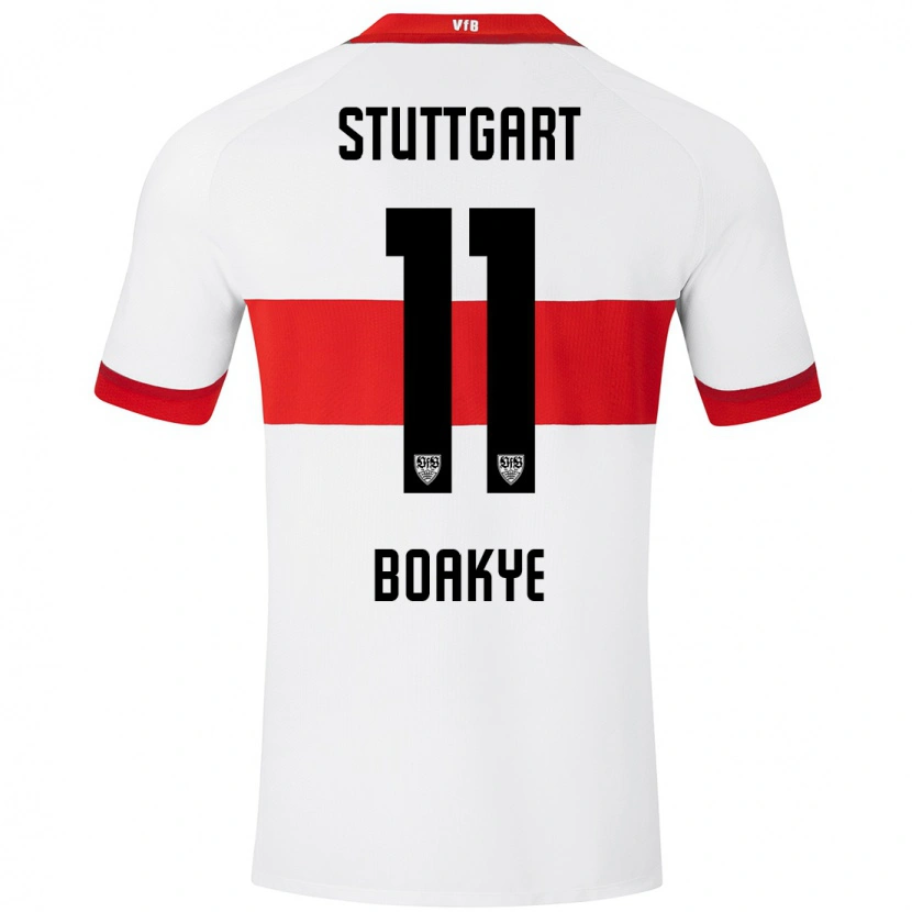 Danxen Kinderen Benjamin Boakye #11 Wit Rood Thuisshirt Thuistenue 2024/25 T-Shirt