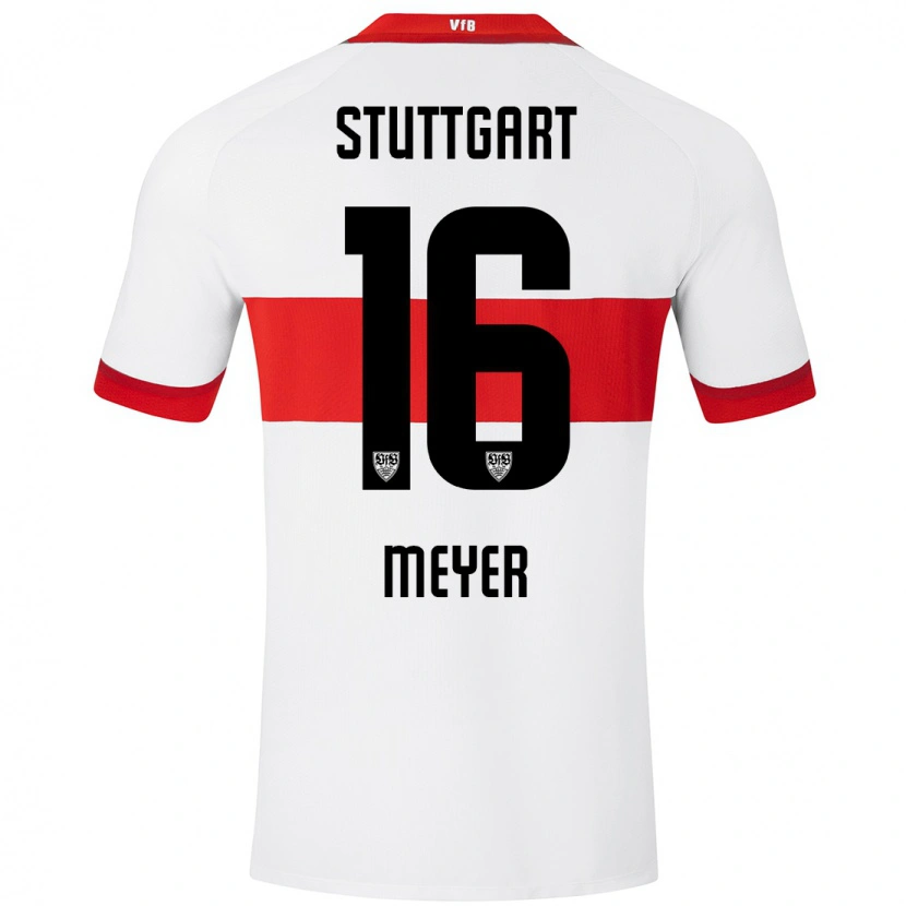 Danxen Kinderen Jordan Meyer #16 Wit Rood Thuisshirt Thuistenue 2024/25 T-Shirt