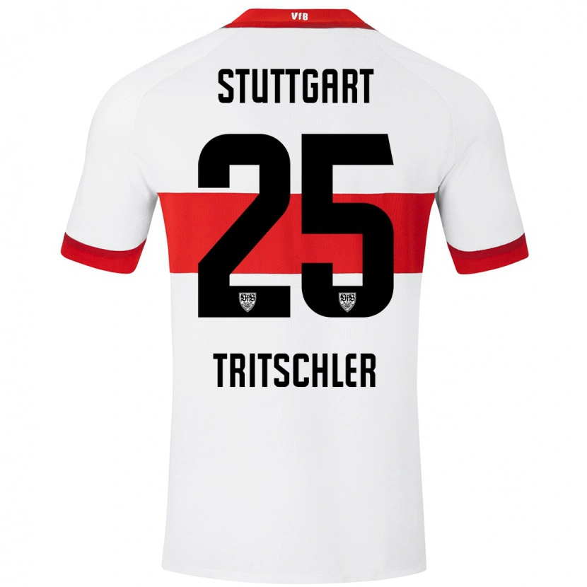 Danxen Kinderen David Tritschler #25 Wit Rood Thuisshirt Thuistenue 2024/25 T-Shirt