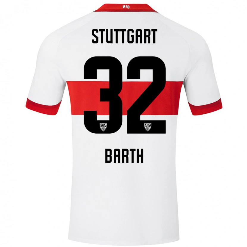 Danxen Kinderen Tom Barth #32 Wit Rood Thuisshirt Thuistenue 2024/25 T-Shirt