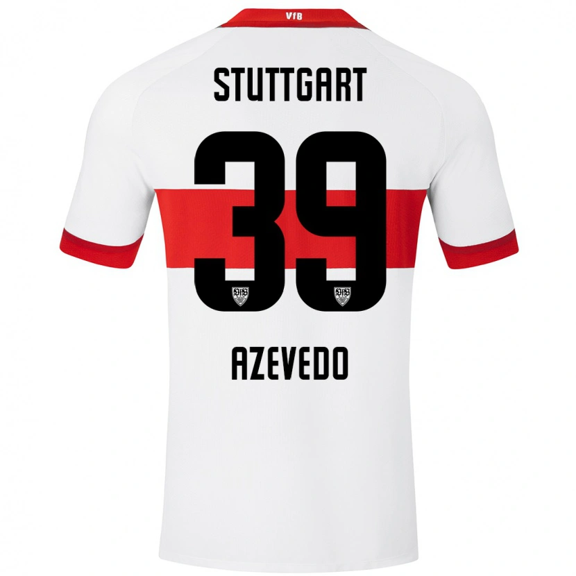 Danxen Kinderen Alexandre Azevedo #39 Wit Rood Thuisshirt Thuistenue 2024/25 T-Shirt