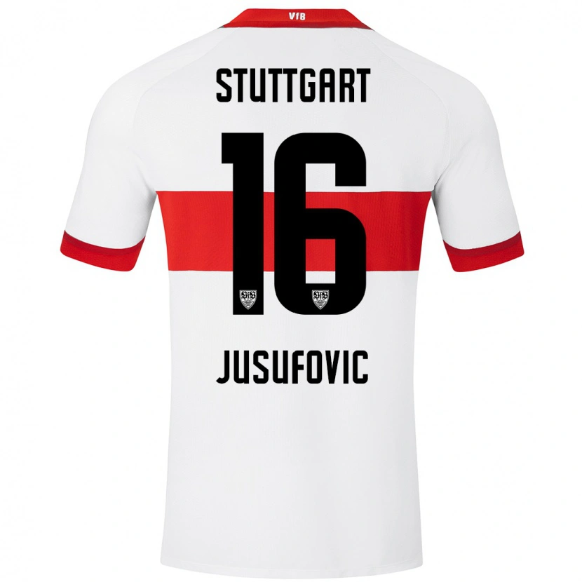 Danxen Kinderen Farah Jusufović #16 Wit Rood Thuisshirt Thuistenue 2024/25 T-Shirt