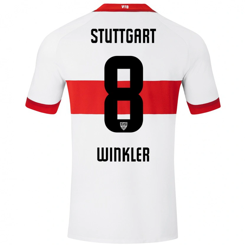 Danxen Kinderen Nathan Winkler #8 Wit Rood Thuisshirt Thuistenue 2024/25 T-Shirt