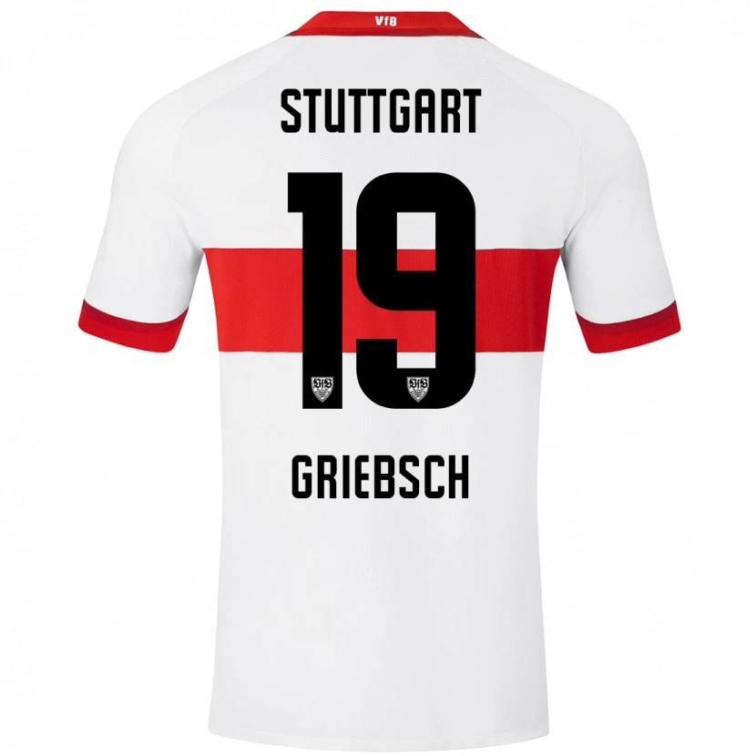 Danxen Kinderen Lukas Griebsch #19 Wit Rood Thuisshirt Thuistenue 2024/25 T-Shirt