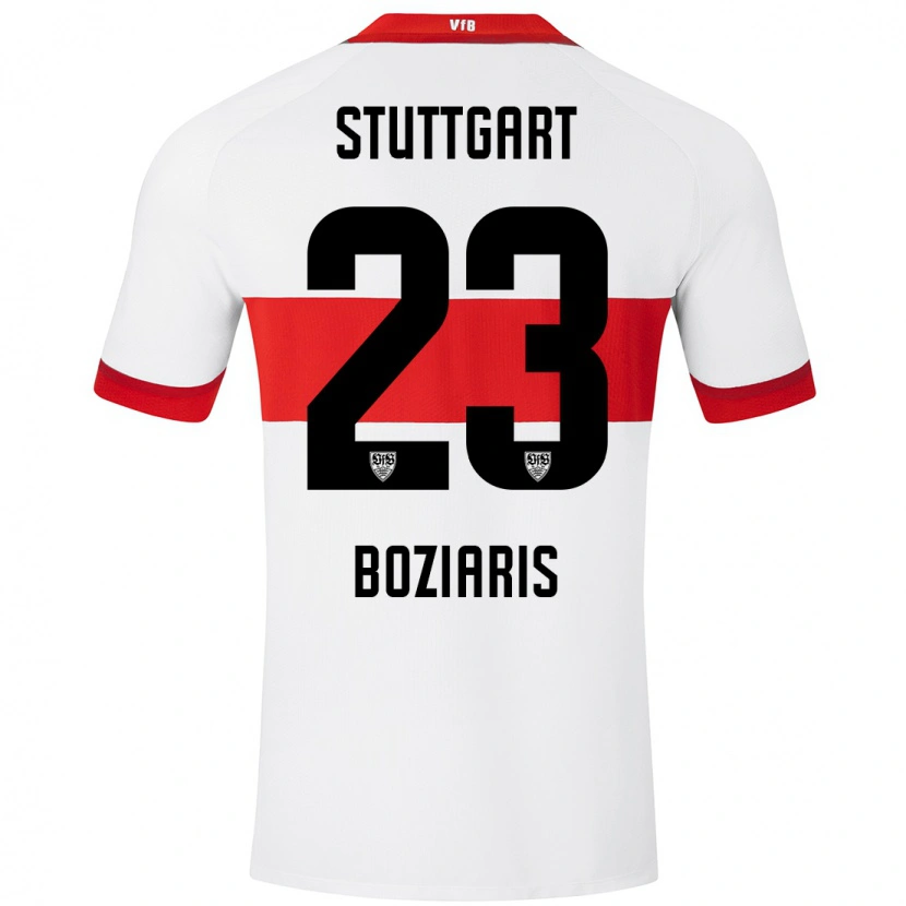 Danxen Kinderen Giannis Boziaris #23 Wit Rood Thuisshirt Thuistenue 2024/25 T-Shirt