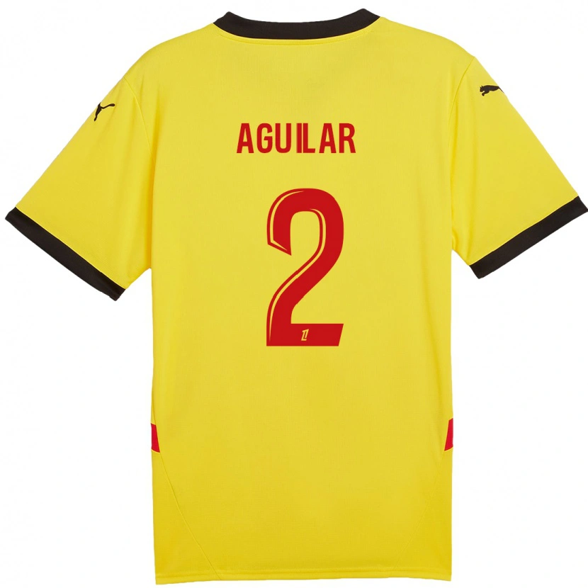 Danxen Kinderen Ruben Aguilar #2 Geel Rood Thuisshirt Thuistenue 2024/25 T-Shirt