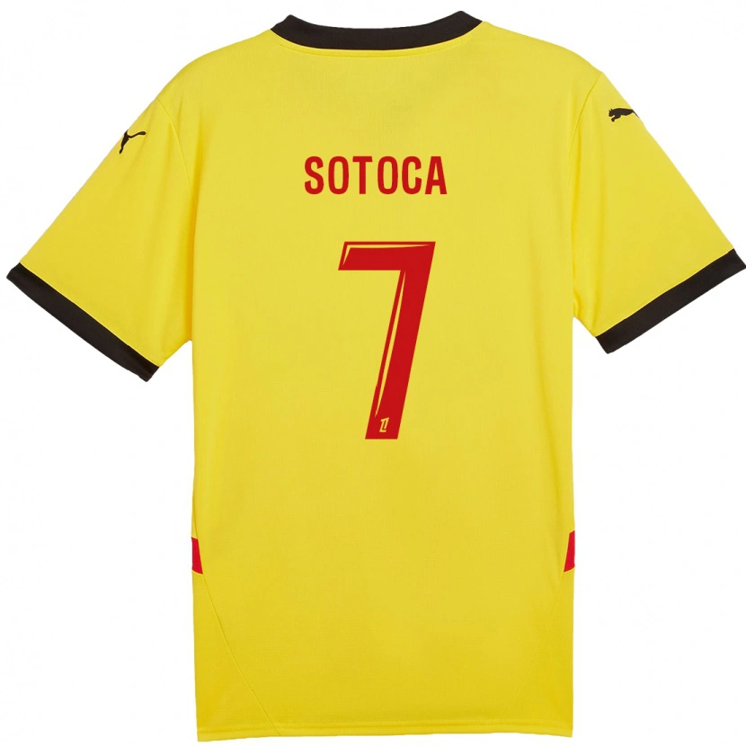 Danxen Kinderen Florian Sotoca #7 Geel Rood Thuisshirt Thuistenue 2024/25 T-Shirt