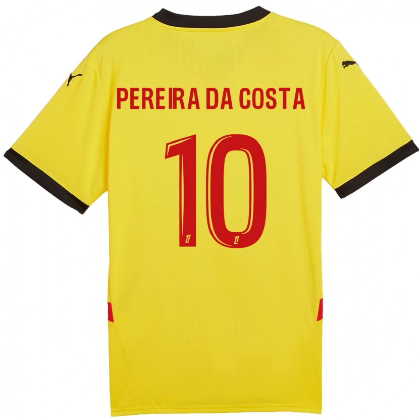 Danxen Kinderen David Pereira Da Costa #10 Geel Rood Thuisshirt Thuistenue 2024/25 T-Shirt