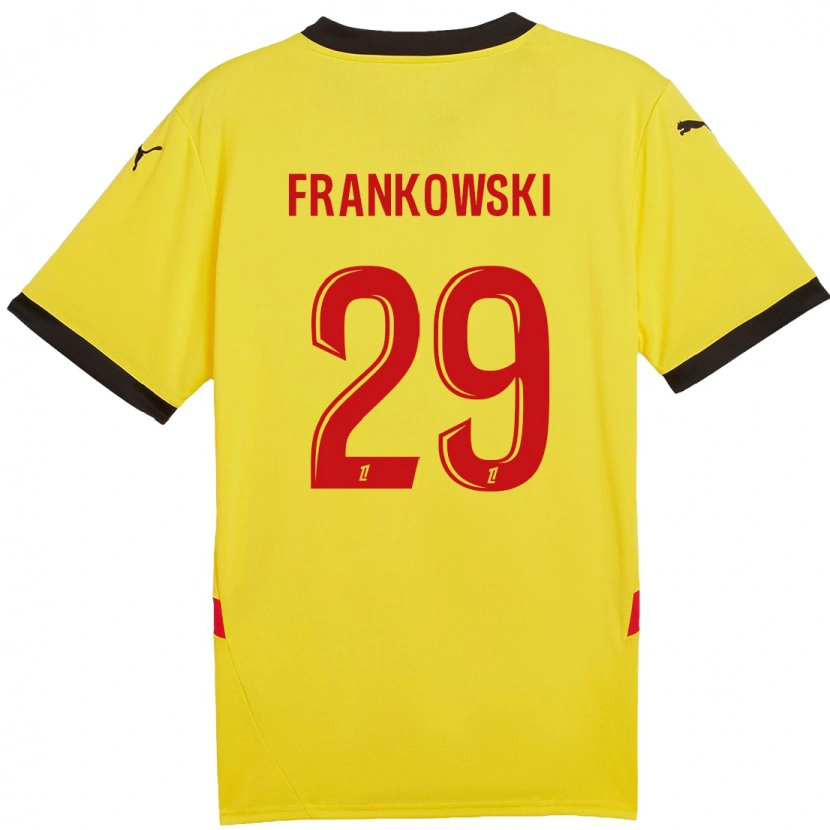 Danxen Kinderen Przemyslaw Frankowski #29 Geel Rood Thuisshirt Thuistenue 2024/25 T-Shirt