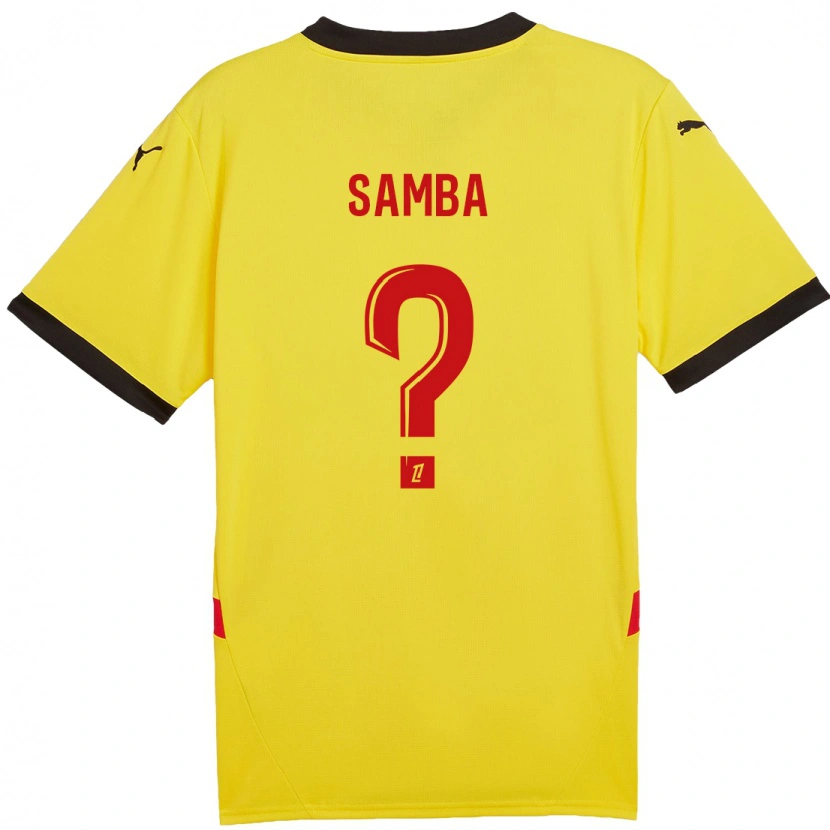 Danxen Kinderen Emmanuel Samba #0 Geel Rood Thuisshirt Thuistenue 2024/25 T-Shirt