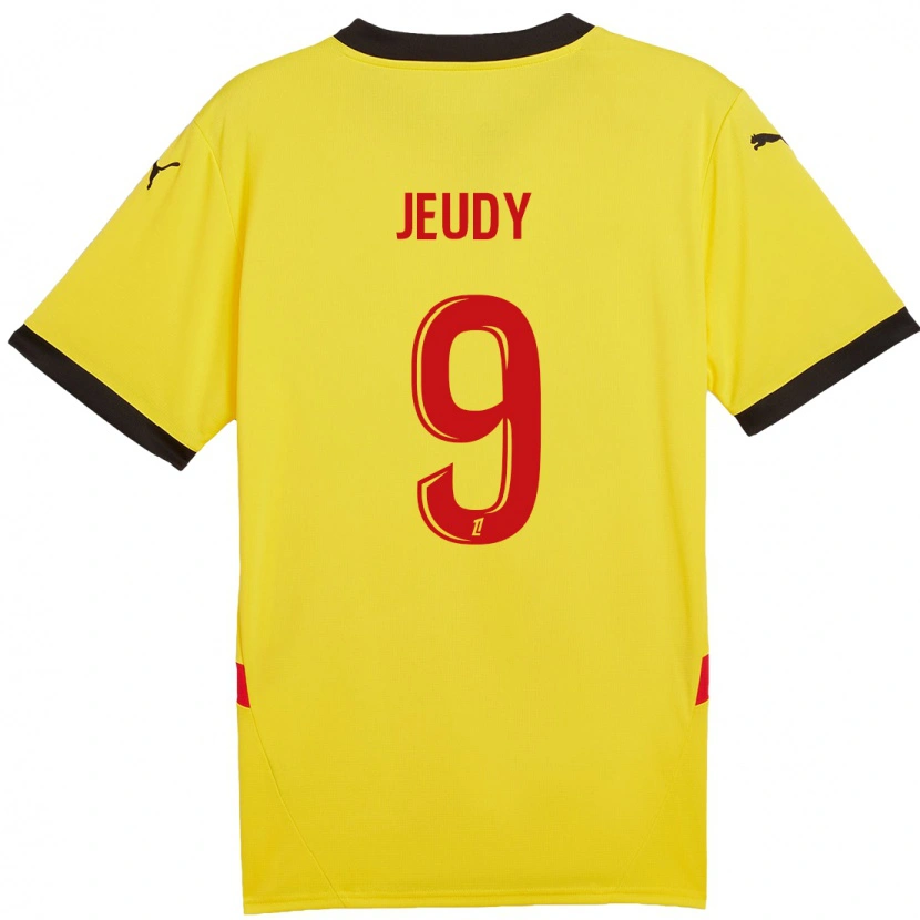 Danxen Kinderen Sherly Jeudy #9 Geel Rood Thuisshirt Thuistenue 2024/25 T-Shirt