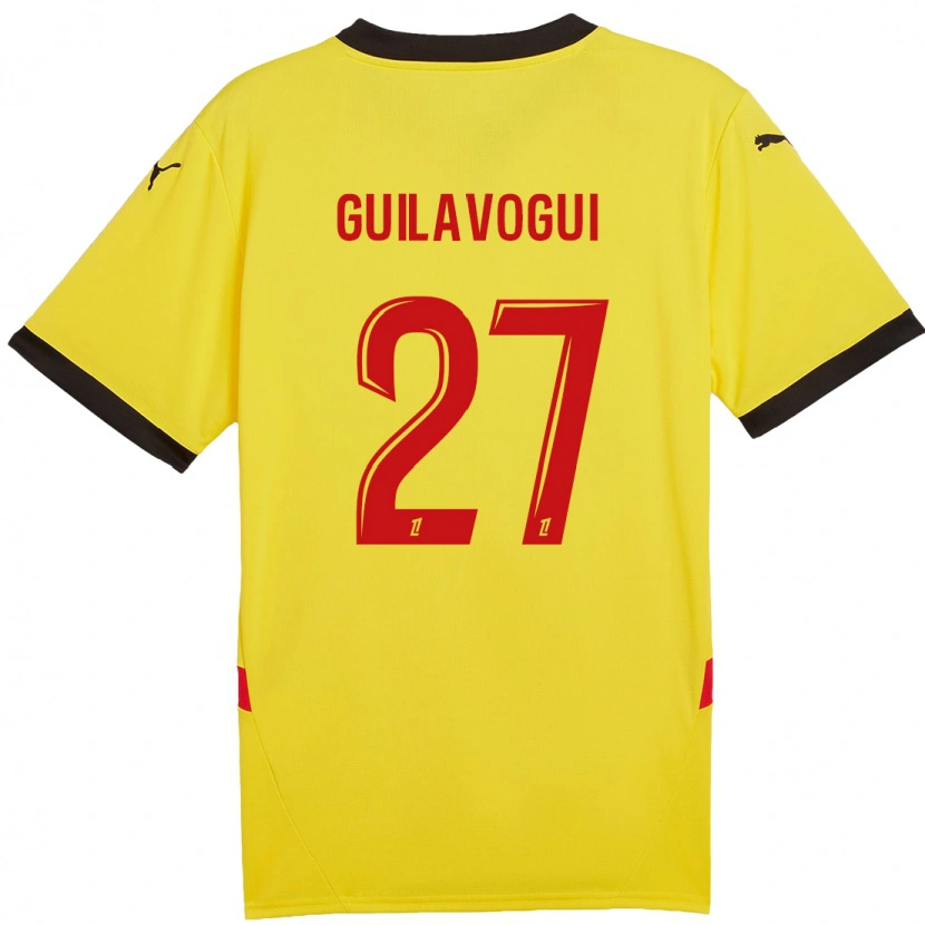 Danxen Kinderen Morgan Guilavogui #27 Geel Rood Thuisshirt Thuistenue 2024/25 T-Shirt