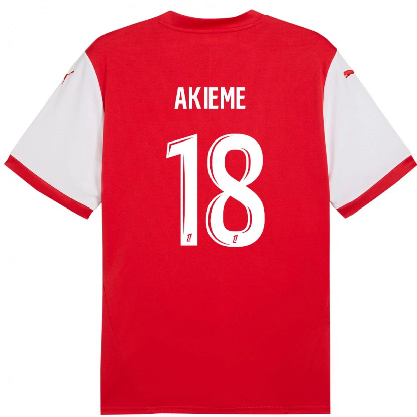 Danxen Kinderen Sergio Akieme #18 Rood Wit Thuisshirt Thuistenue 2024/25 T-Shirt