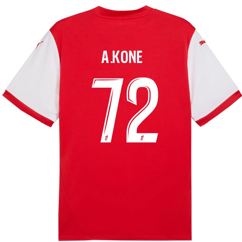 Danxen Kinderen Amadou Koné #72 Rood Wit Thuisshirt Thuistenue 2024/25 T-Shirt