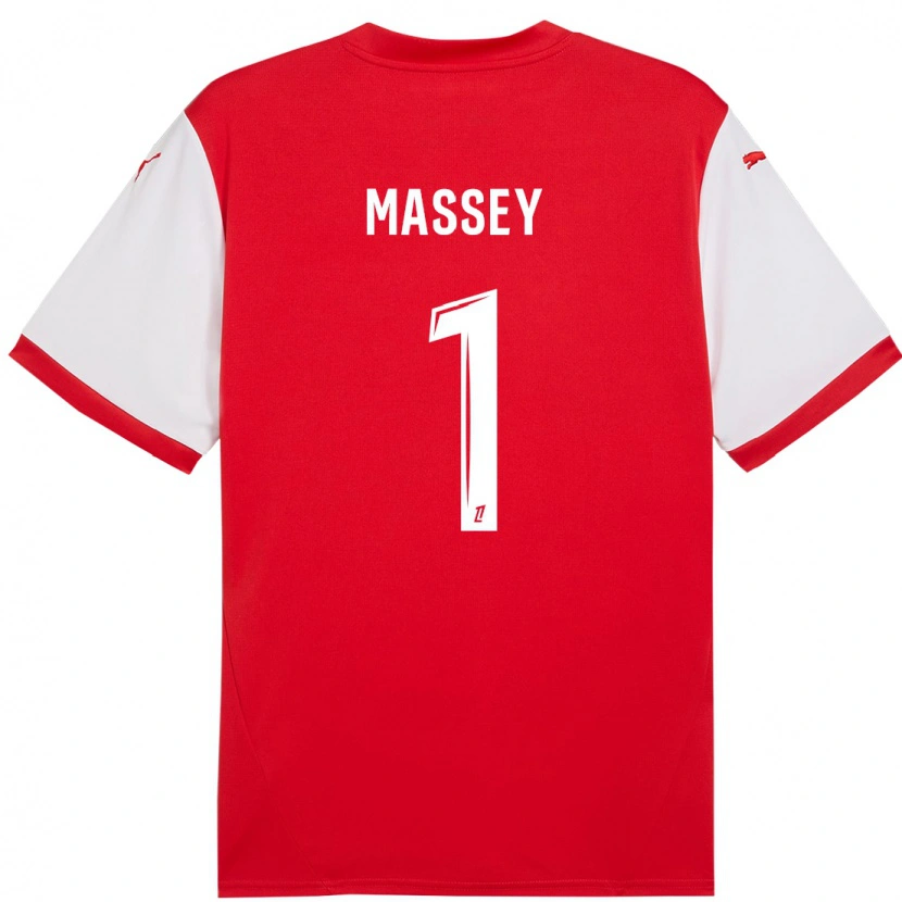 Danxen Kinderen Kayza Massey #1 Rood Wit Thuisshirt Thuistenue 2024/25 T-Shirt