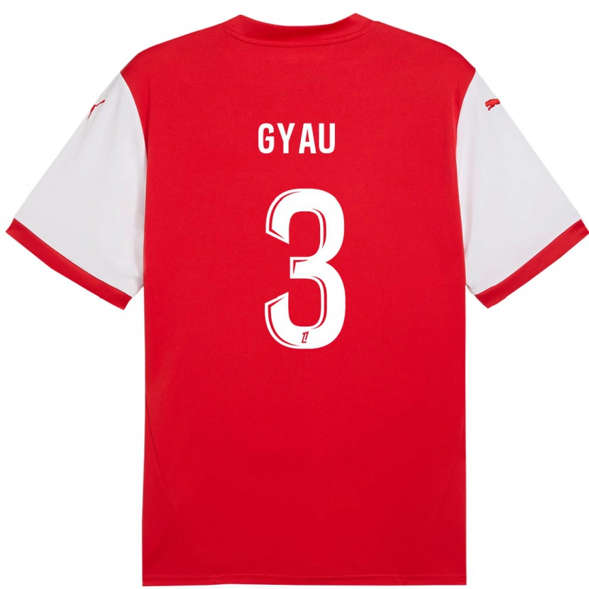 Danxen Kinderen Mia Gyau #3 Rood Wit Thuisshirt Thuistenue 2024/25 T-Shirt