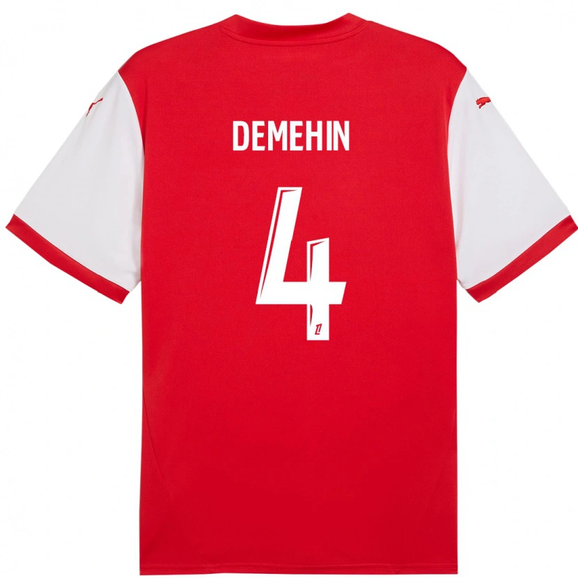 Danxen Kinderen Oluwatosin Demehin #4 Rood Wit Thuisshirt Thuistenue 2024/25 T-Shirt