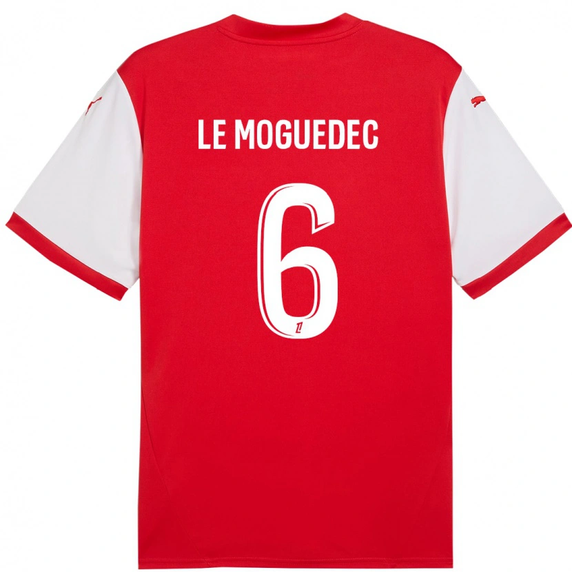 Danxen Kinderen Anaële Le Moguédec #6 Rood Wit Thuisshirt Thuistenue 2024/25 T-Shirt