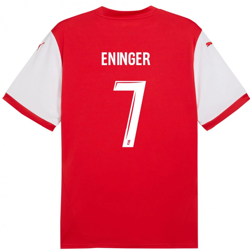 Danxen Kinderen Thelma Eninger #7 Rood Wit Thuisshirt Thuistenue 2024/25 T-Shirt