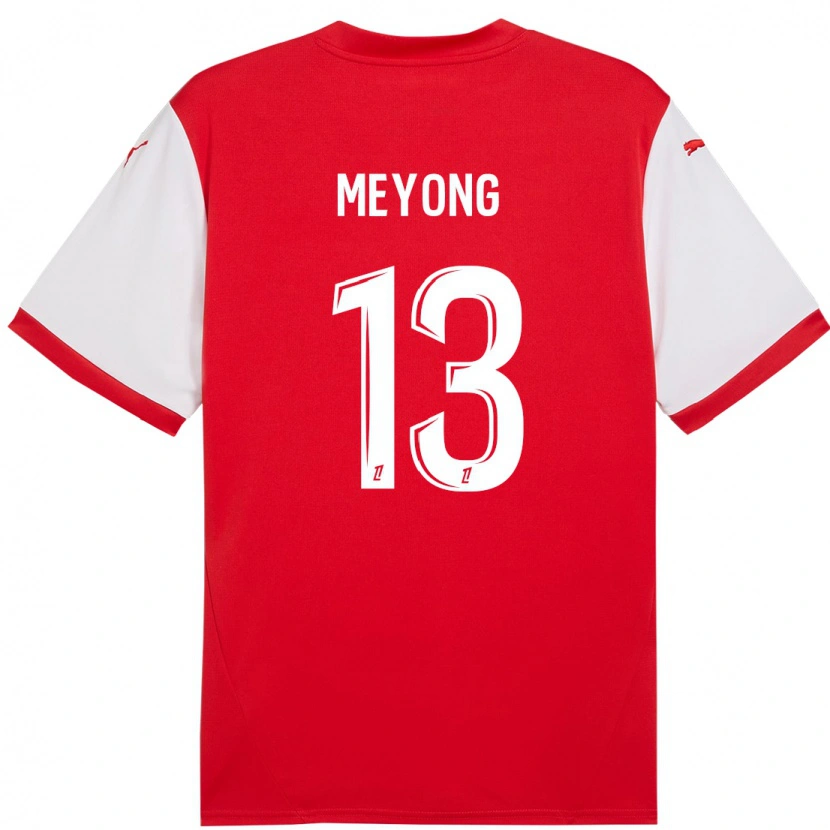 Danxen Kinderen Charlène Meyong #13 Rood Wit Thuisshirt Thuistenue 2024/25 T-Shirt