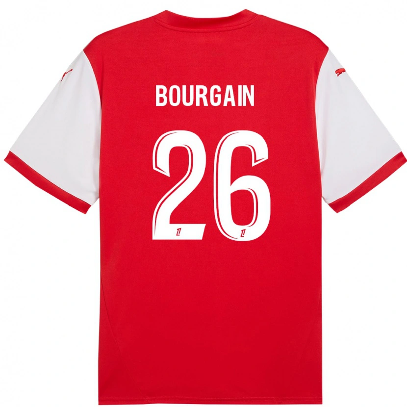 Danxen Kinderen Léa Bourgain #26 Rood Wit Thuisshirt Thuistenue 2024/25 T-Shirt