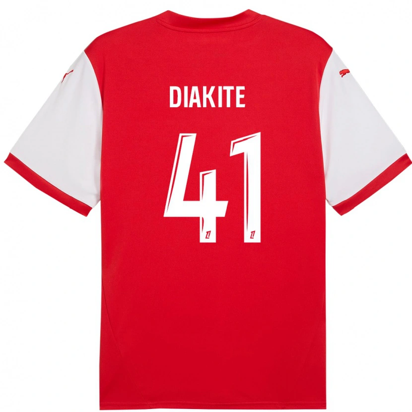 Danxen Kinderen Ibrahim Diakité #41 Rood Wit Thuisshirt Thuistenue 2024/25 T-Shirt