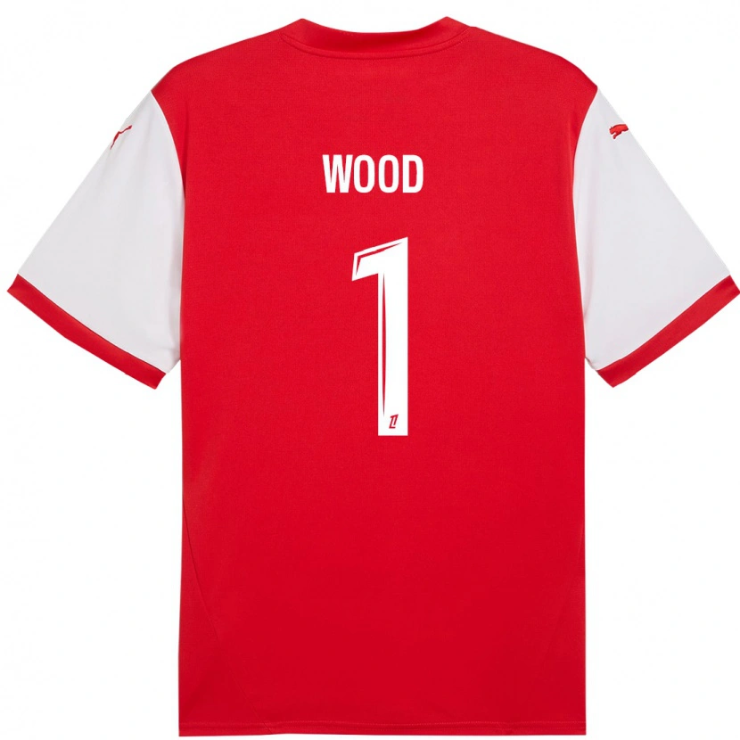 Danxen Kinderen Mackenzie Wood #1 Rood Wit Thuisshirt Thuistenue 2024/25 T-Shirt