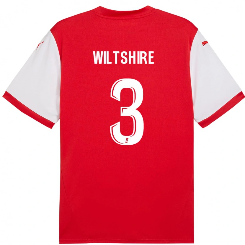 Danxen Kinderen Tiernny Wiltshire #3 Rood Wit Thuisshirt Thuistenue 2024/25 T-Shirt